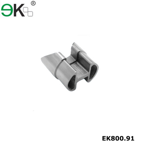 Stainless steel glass post round double slot tube connector