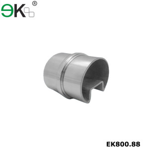 Stainless steel glass railing post single slot tube connector