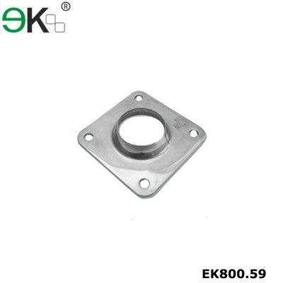 Stainless steel handrail fitting square tube post base plate
