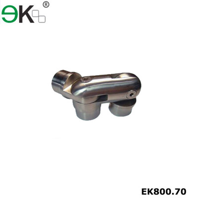 Stainless steel three way handrail bar tube connector