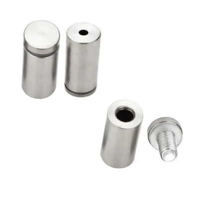 Stainless Steel Silver Glass Standoff Stud