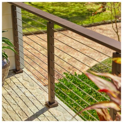 Low maintenance stainless steel outdoor balcony cable railing stainless balustrade