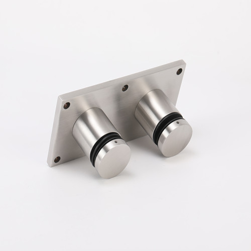 stainless steel twins double glass standoffs plate for side mount or fascia mount glass railing