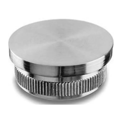 Stainless steel tube fitting flush flat end cap with thread