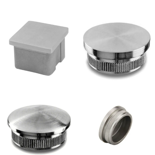 Stainless steel tube fitting flush flat end cap with thread