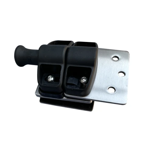 Swimming pool glass to front post gate latch