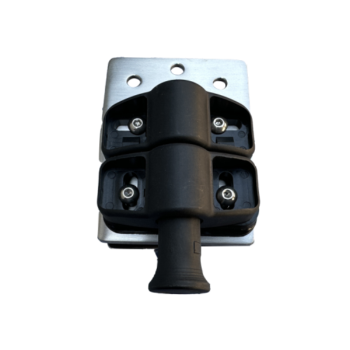 Swimming pool glass to front post gate latch