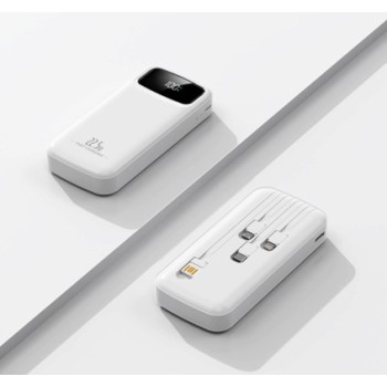 Portable Power Bank with Built-in 4 Cables Fast Charging