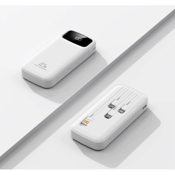 Portable Power Bank with Built-in 4 Cables Fast Charging