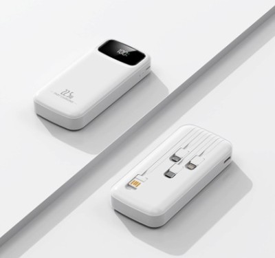 Portable Power Bank with Built-in 4 Cables Fast Charging