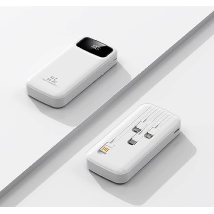 Portable Power Bank with Built-in 4 Cables Fast Charging