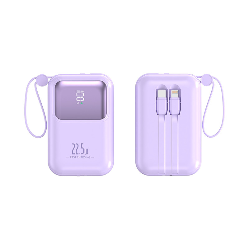 10000mAh 20W PD Power Bank with 3 Cables