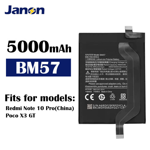 Brand New 5000mAh BM57 Original Battery for Xiaomi Redmi Note 10 Pro 5G Poco X3 GT Phone Battery