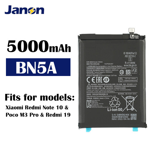 High Quality BN5A Battery for Xiaomi Redmi Note 10 5G Poco M3 Pro 5G 5000mAh