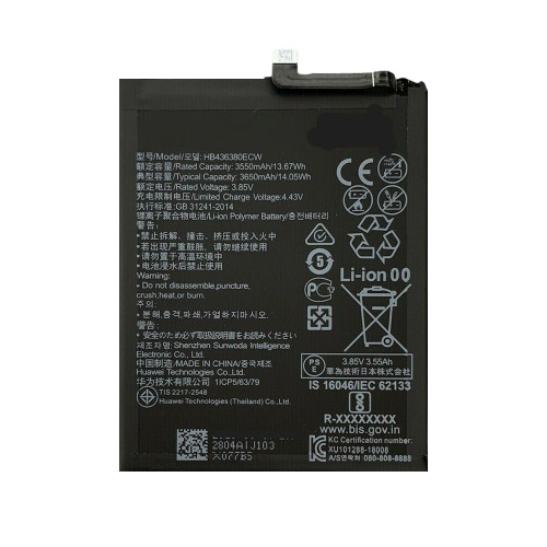 OEM 3650mAh HB436380ECW Battery for Huawei P30 Mobile Phone Battery
