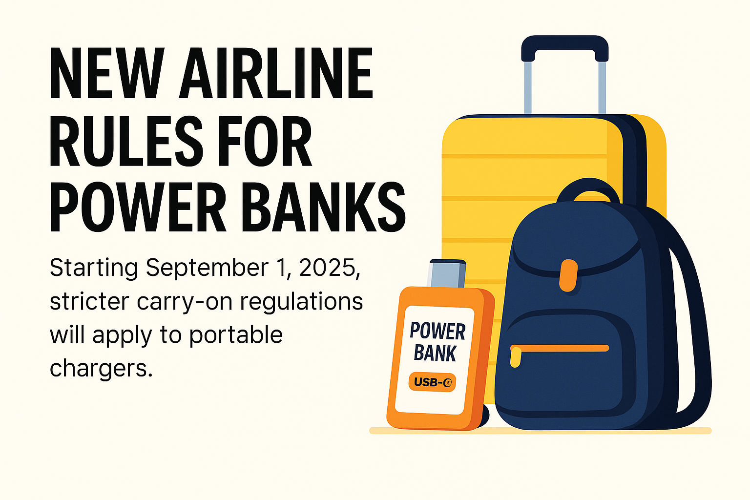 International Airlines to Enforce Stricter Power Bank Rules from September 2025