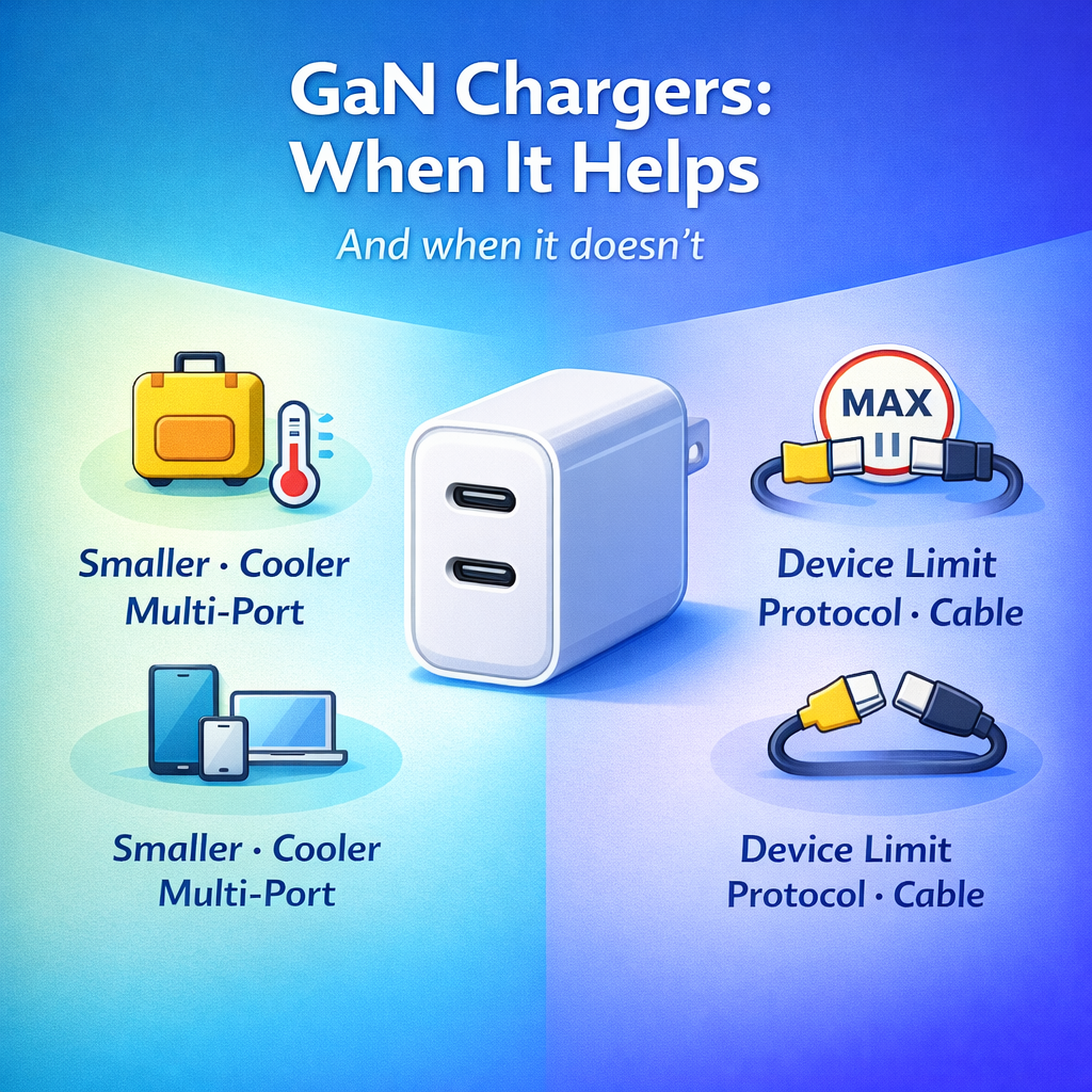 GaN Chargers Explained: When They Help, When They Do Not