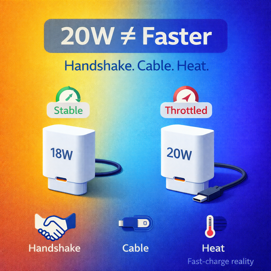 Why 20W Feels Slower Than 18W: Fast-Charge Negotiation in Plain English