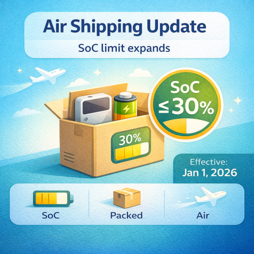 IATA Confirms: 30% State-of-Charge Limit Expands to Lithium-Ion Batteries Packed With Equipment From Jan 1, 2026