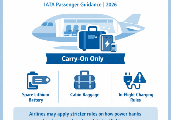 IATA Introduces New Passenger Recommendations on Power Bank Use and Charging in the Cabin