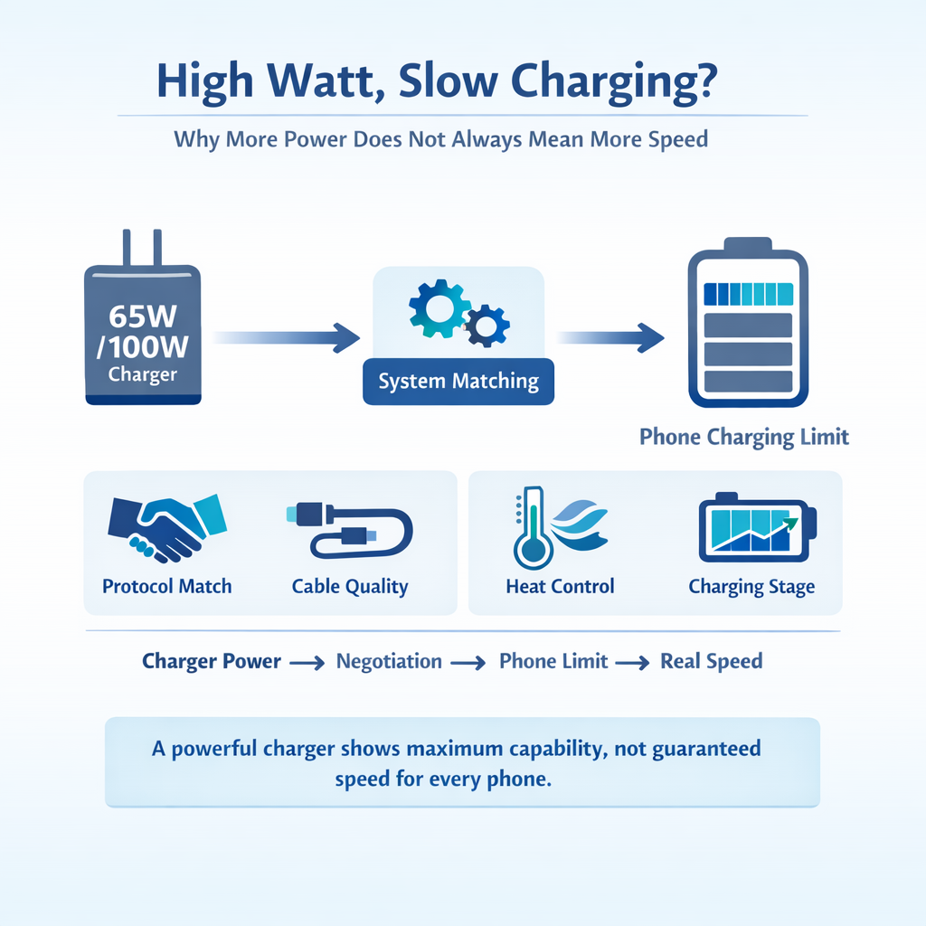 Why Your Phone Still Charges Slowly With a High-Watt Charger