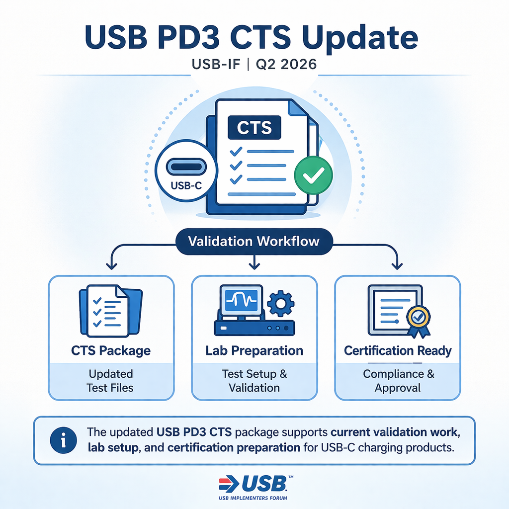 USB-IF Updates USB PD3 CTS Package for 2026 Compliance Work