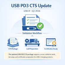 USB-IF Updates USB PD3 CTS Q2 2026 Package for Compliance Validation