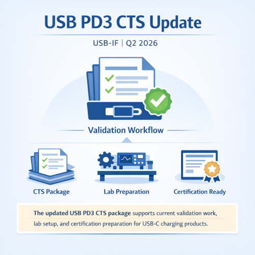 USB-IF Updates USB PD3 CTS Q2 2026 Package for Compliance Validation