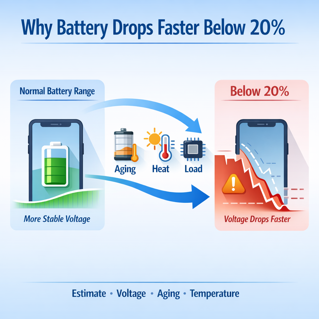 Why a Phone Battery Sometimes Drops Faster Between 20% and 10%