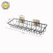Wall mounted kitchen iron wire rectangle storage basket with hooks
