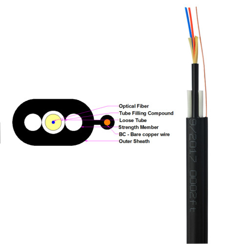 Toneable FTTP Tight Buffered Indoor/Outdoor Drop Photoelectric Hybrid Cable