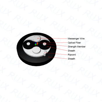 GJYXFH Bow-type Drop Cable for Duct FRP Strength Member Douth Sheath 1-12 cores Fiber Optic Cable