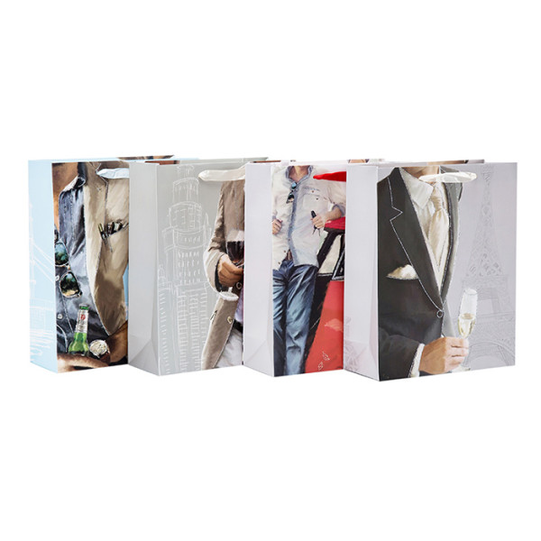 Высокое качество белых картонных подарочных пакетов для мужчин с ассортиментом в упаковке Tongle