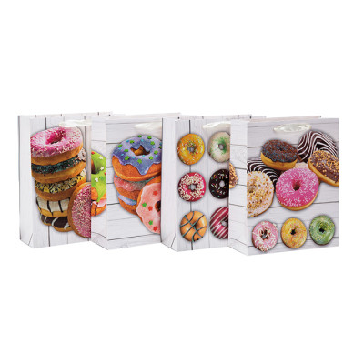 Anniversaire goûté donuts joyeux anniversaire papier cadeau sacs avec 4 dessins assortis dans Tongle Emballage
