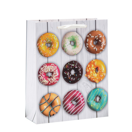 Geburtstag geschmeckt Donuts alles Gute zum Geburtstag Papier Geschenktüten mit 4 Designs sortiert in Tongle Verpackung
