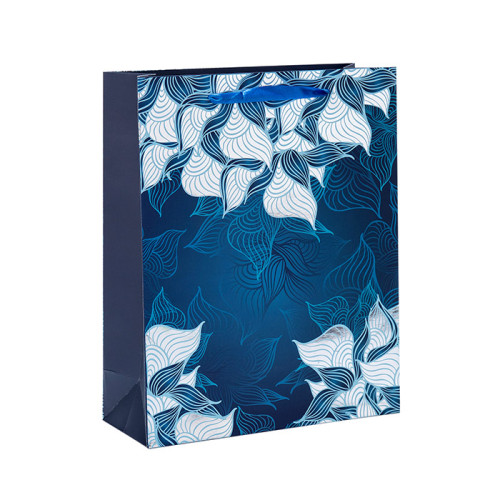 タイルパッキングで4つのデザインassortsと箔押しの花のデザインの紙ギフトバッグ