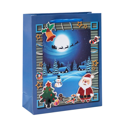 Premium Weihnachts- und Feiertags-Geschenkbeutel aus Papier mit 4 Designs, sortiert in Tongle Packing