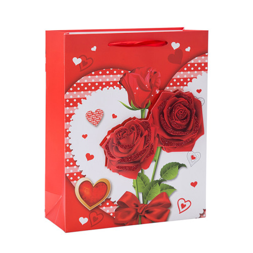 Seien Sie meine Rose Valentinstag Geschenk Geschenktüten mit 4 Designs in Tongle Verpackung sortiert