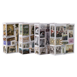 Estampilla temática vintage bolsas de papel de regalo con 4 diseños surtidos en Tongle Packing