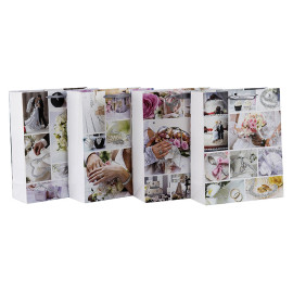 Fotodrucke glitzernder Hochzeitsempfang und bevorzugt Geschenktüten mit 4 Designs, sortiert in Tongle-Verpackung