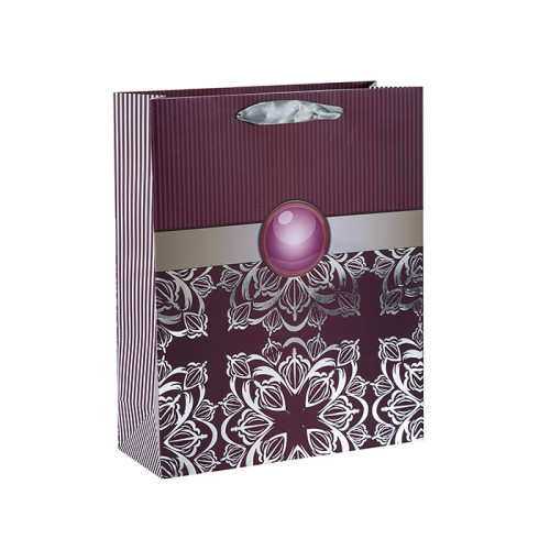 Abstrakte Muster Heißfolienprägung Papier Geschenktüten mit 4 Designs in Tongle Verpackung sortiert