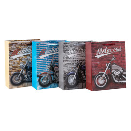 Lieblings-Geschenktaschen der Motorradliebhaber mit hochwertigem Papier und 4 Designs in Tongle-Verpackung