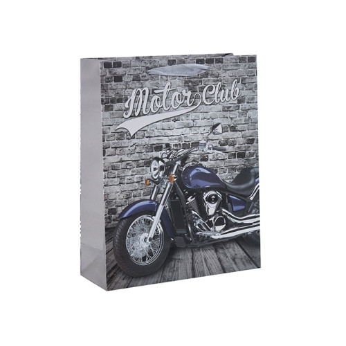 Lieblings-Geschenktaschen der Motorradliebhaber mit hochwertigem Papier und 4 Designs in Tongle-Verpackung