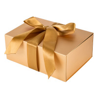 Golden flat packed custom gift boxes in Tongle Packing