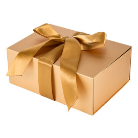 Золотые плоские упакованные пользовательские подарочные коробки в упаковке Tongle
