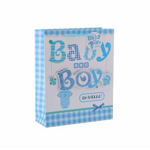 Boutique Baby Kleine Papier Geschenk Taufe Verschiedene Größen Papier Geschenktüte mit 4 Designs Assorted in Tongle Verpackung