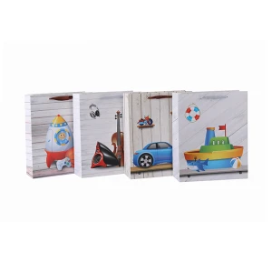 Новый дизайн Lovely Baby Shopping Paper Подарочная сумка с 4 дизайнами в ассортименте Tongle Packing