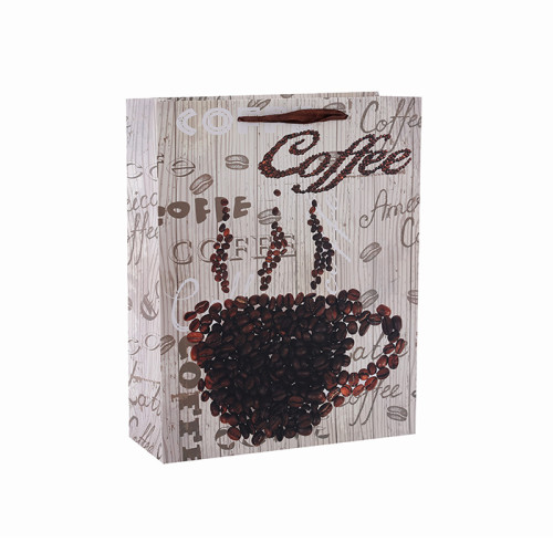 Bolsa de papel de embalaje de café de alto grado para cafetería con 4 diseños surtidos en embalaje de palanca