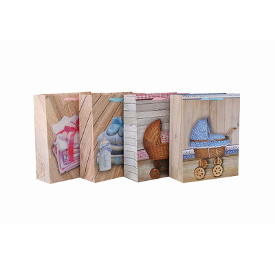 Лучшая цена Высокое качество Cute baby Paper Gift Bag с 4 дизайнами в ассортименте Tongle Packing