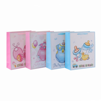Bolsos impresos personalizados del regalo del paño del bebé con 4 diseños clasificados en embalaje de la llave